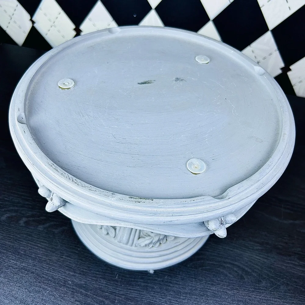 Matte Grey Ceramic Pedestal Plinth and Cake Stand French Country European‎ 11